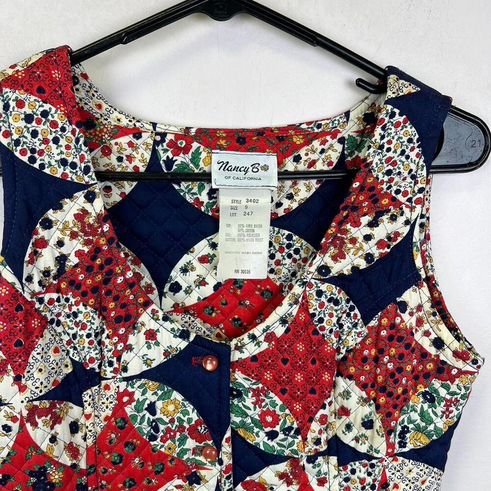 Vintage Nancy Bee Patchwork Pinafore Antique Quil… - image 6